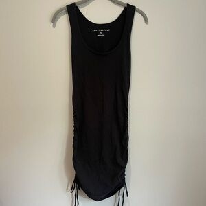 Aeropostale Black Ruched Drawstring Dress